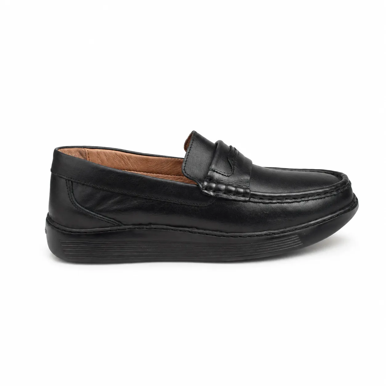 Moccasin pour homme confort R113 noir cuir  miniature
